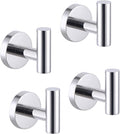 GERZWY Bathroom Towel Hook SUS 304 Stainless Steel Coat/Robe Clothes Hook for Bath Kitchen Modern Hotel Style Wall Mounted 4 Pack Polished Finish AG1307B-JG