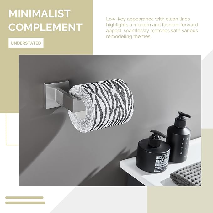 Toilet Paper Holder Brushed Nickel, Angle Simple SUS304 Stainless Steel Bathroom Tissue Holder, Open Arm Toilet Tissue Roll Hanger Wall Mount