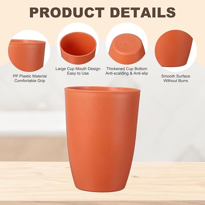 uxcell 2 Pcs Simple Toothbrush Cup, 3 x 3 x 4.1 Inch Bathroom Tumbler Reusable Plastic Cup Set for Storing Toothpaste Toothbrushes Combs Water Beverages, Orange