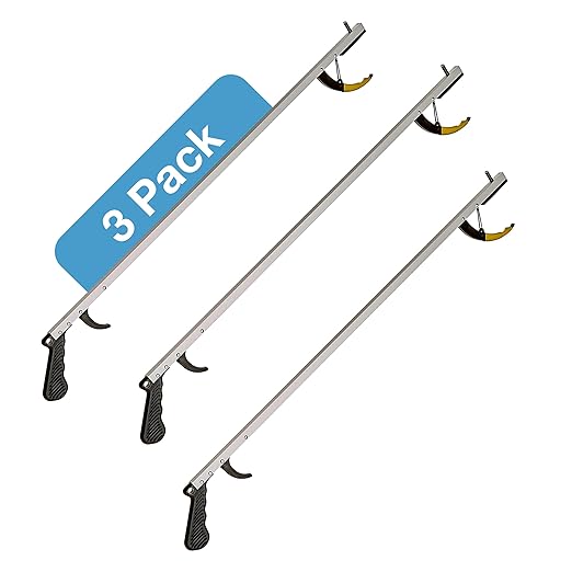 Sammons Preston Reacher with Super Strong Magnet, 32 Inch, Grabber Reacher Tool, Lightweight Trash Picker Grabber & Garden Nabber, Aluminum Picker Up Tool & Reaching Claw, Dressing Assist Tool, 3 Pack