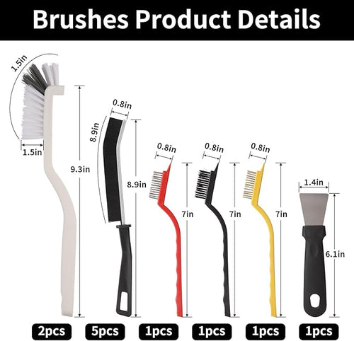11Pcs Crevice Cleaning Brush, CTEWRT Multifunctional Hard Gap Cleaning Brush Kits, Cleaning Tools for Household Use,Window Tracks,Kitchen,Bathroom,Faucets, and Toilets