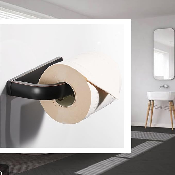 BESy Brass Toilet Tissue Paper Holder Oil Rubbed Bronze Bathroom Accessories Wall Mounted, Rust Protection
