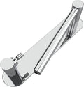 Adhesive Toilet Paper Holder Chrome Bathroom Double Post Pivoting Toilet Tissue Holder Polished Roll Holder Stick On No Drilling Stainless Steel and Zinc Alloy