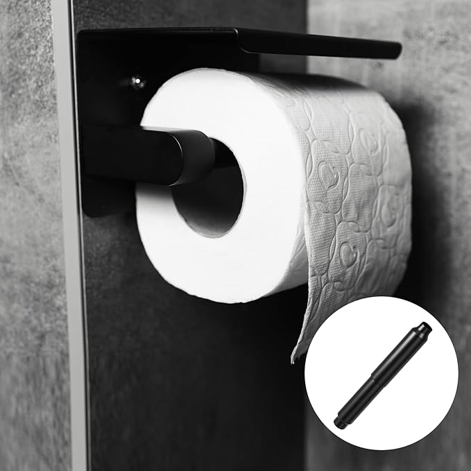 Toilet Paper Roll Holder Replacement Stainless Steel Toilet Paper Holder Spring Rod Spring Loaded Black