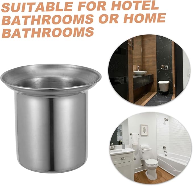 Mikinona Bathroom Cleaning Brush Holder Stainless Steel Plunger Holder Brush Storage