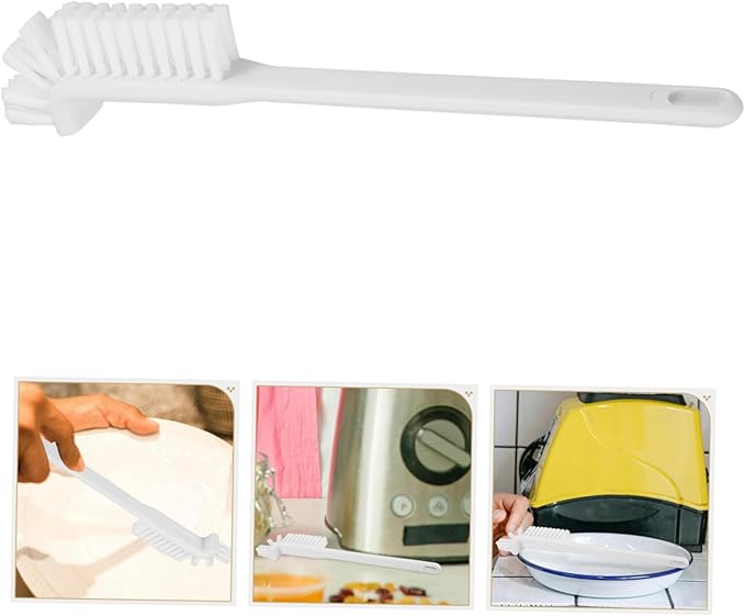 GLEAVI Multifunctional Small Cleaning Brush with Soft Bristles for Juicer Soy Milk Machine Toaster Sink Tile Grout and Seafood Unique Curved Head for Effortless Crevice Cleaning Scratch