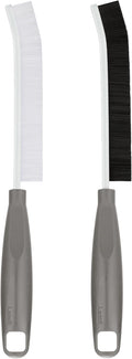 2Pcs Crevice Cleaning Brush, Lescli Hard Bristle Multi-Purpose Cleaning Tools, 2025 New Ergonomic Left Hand Handle Design Grout Brush, Small Cleaning Brush for Household Use Kitchen Bathroom Toilet