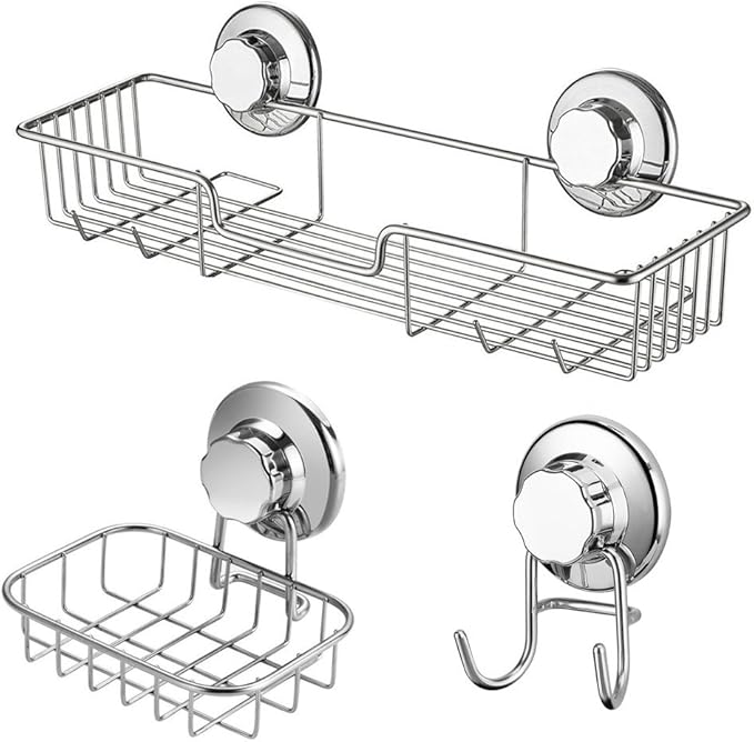 SANNO Suction Cups Replacement for Shower Caddy Sope Dish Double Hooks- Set of 4 Suction Cups