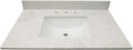 MSI Carrara Sky Vanity Top with Under Mount Rectangle Ceramic Sinks, Engineered Marble Stone, 4" CC Faucet Holes, 37"X22"
