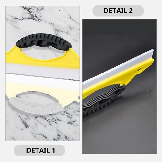 Kichvoe 2pcs Small Window Squeegee with Soft Flexible Blade, Yellow Car and Shower Glass Water Wiper for Bathroom and Auto Window Cleaning