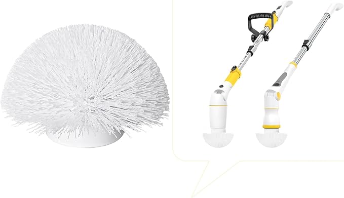 Replaceable Dome Brush Heads for Electric Spin Scrubber, Cordless Shower Scrubber for Cleaning Bathtubs Sinks Curved Surface