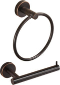 WINCASE Toilet Paper Holder Towel Holder, Oil Rubbed Bronze Bathroom Hardware Set, Hand Towel Ring Toilet Paper Roll Holder Wall Mount, Rustic Farmhouse Rustproof Stainless Steel Bathroom Accessories