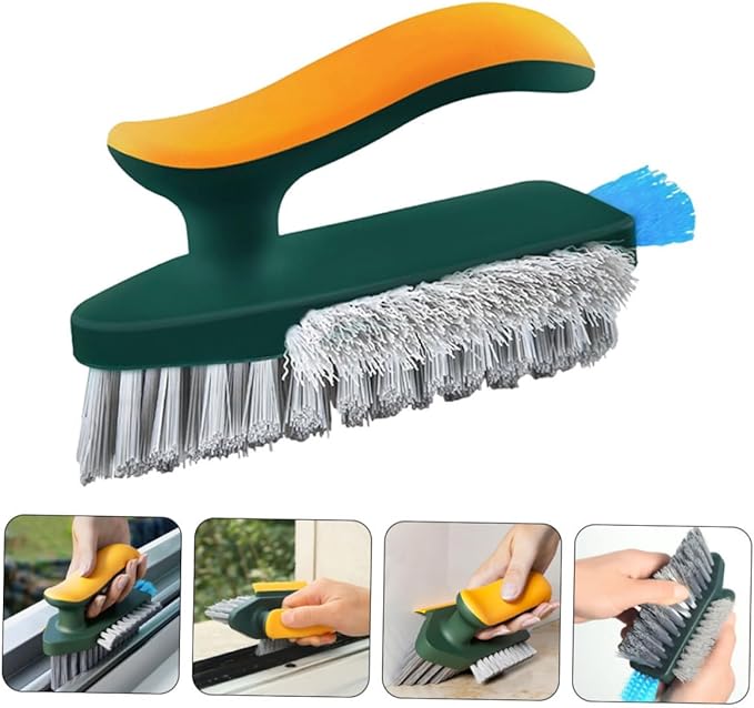 Multi-Functional Handheld Cleaning Brush for Indoor Use Ergonomic Crevice Scrub Brush for Grout Corners and Stovetops Dark Scrubbing Power