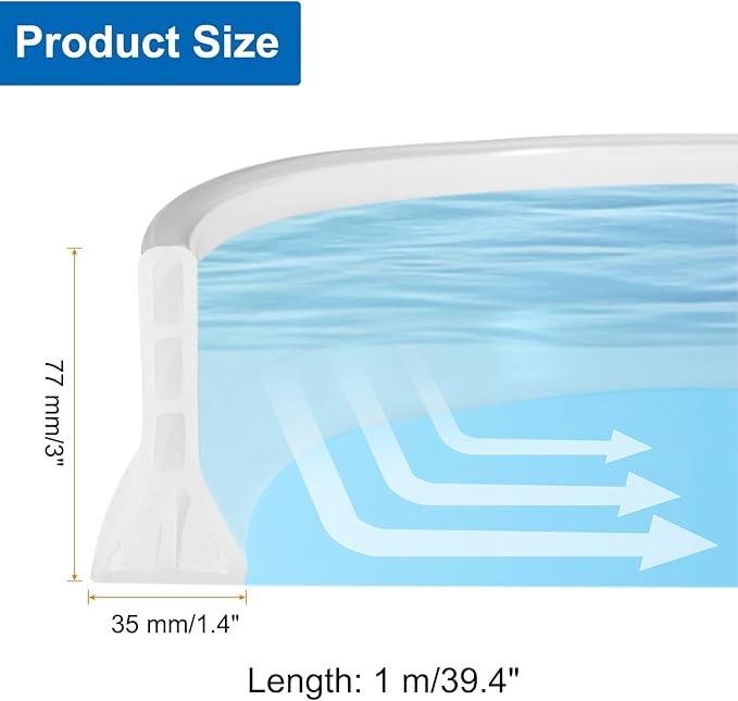 uxcell 39" Collapsible Shower Barrier Stopper 3" High Self-Adhesive Shower Water Splash Guard Blocker for Bathroom Kitchen Wet and Dry Separation, Transparent (Hollow, Triangle)