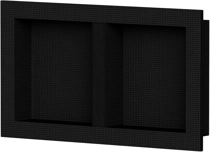 Homevacious 16 X 28 Inch XPS Shower Niche Ready for Tile Bathroom Wall Niche Insert Tile Ready Black Waterproof Shelf Recessed Shower Boxes for Bathroom Storage