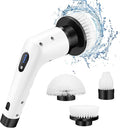 Electric Cleaning Brush Scrubber, 3-in-1 Power Scrubber, IPX6 Waterproof Electric Spin Scrubber, 2 Modes Cordless Handheld Spin Scrubber USB Charging for Cleaning Bathroom Bathtub Kitchen Tile Floor
