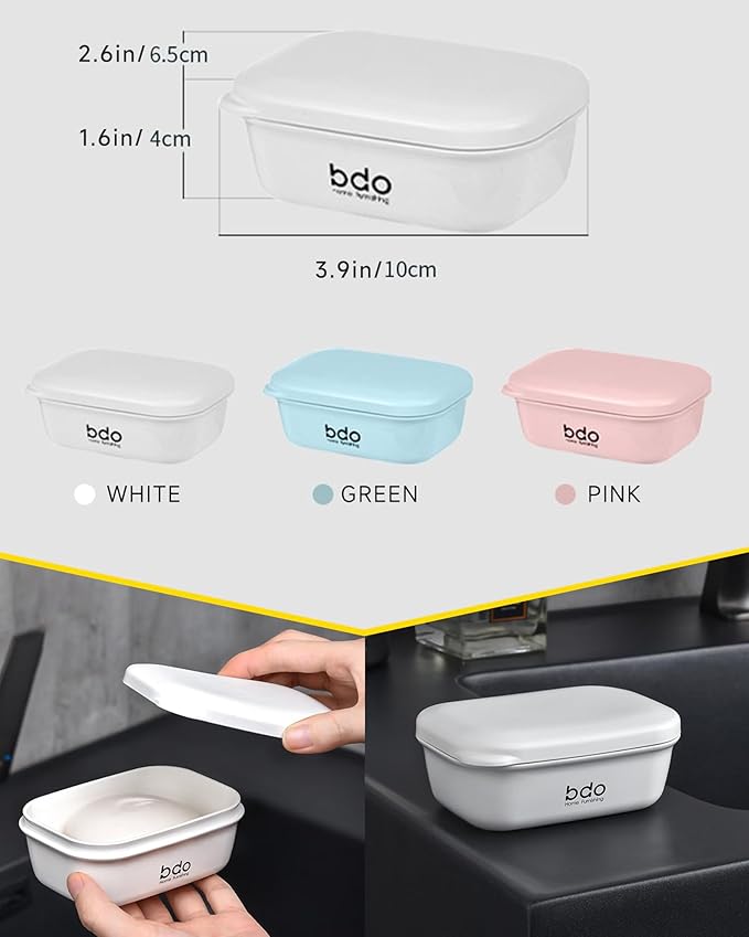 Travel Soap Case, Leakproof Soap Container with Lid, Portable Bar Soap Holder for Traveling, Soap Dishes for Bathroom, Shower, Gym, School, Camping, Vacation, Outdoor