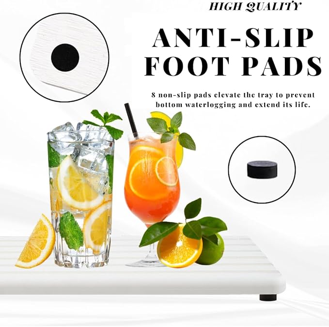2PCS Water Absorbing Stone Tray, Fast Dry Diatomite Stone Sink Trays, Non-Slip Soap Holder for Bathroom and Kitchen Sink, Sink Coasters Keep Countertop Drying Neat, 8.3 x 4.0 Inches