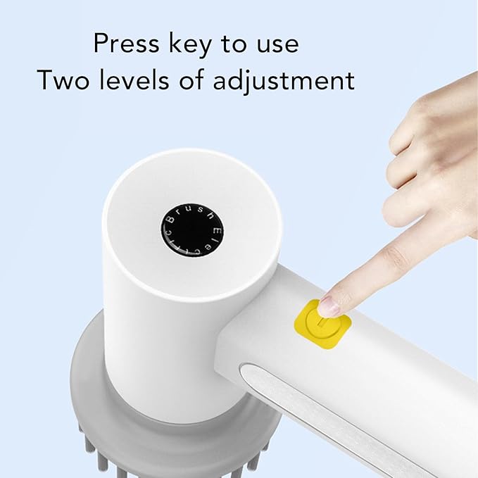 Pssopp Electric Rotating Cleaning Brush, Cordless Scrubber Shower Bathroom Cleaner for Kitchen Tile Window Floor (White)