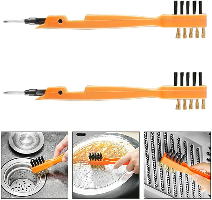 COHEALI Window Groove Cleaning Brush and Multi-Function Seam Cleaning Brush 2pcs Set Sturdy Bristles for Household Floor and Portable Gap Cleaner for Home Use