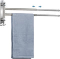 Bathroom Towel Rack JSVER SUS304 Stainless Steel Towel Rack, Adjustable 2 Arms Swivel Towel Holder, Wall Mounted Towel Racks for Bathroom