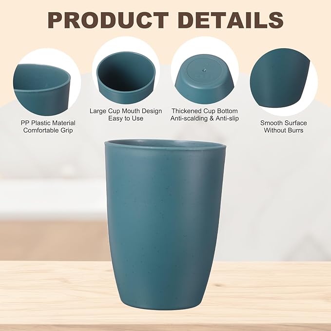 uxcell 2 Pcs Simple Toothbrush Cup, 3 x 3 x 4.1 Inch Bathroom Tumbler Reusable Plastic Cup Set for Storing Toothpaste Toothbrushes Combs Water Beverages, Dark Blue