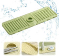 Drowning Pads for Kitchen Faucet,Upgrade Kitchen Sink Splash Guard Silicone Draining Mat for Kitchen Sink Splash Guard,Fast Drying Stone Sink Tray Sink Protectors Sink Faucet Mat (Green,1PC)