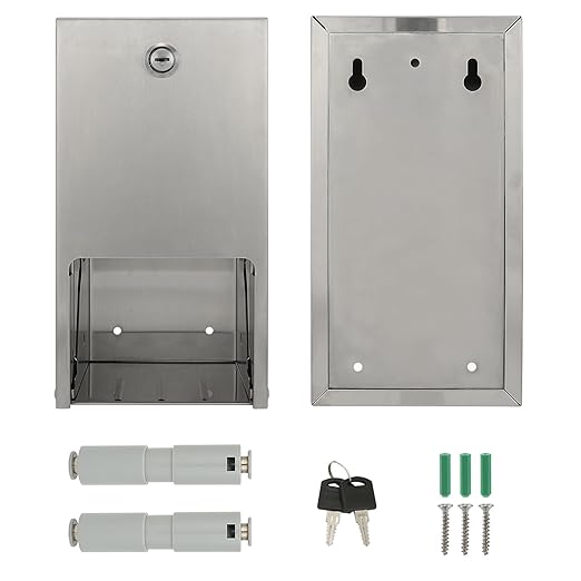 2 Roll Stainless Steel Commercial Toilet Paper Dispenser, Heavy Duty Wall Mount Tissue Holder with Lock for Restroom/Bathroom