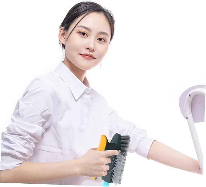 Mikinona Groove Gap Track Cleaning Brush with Bristles Ergonomic Handle Anti-Skid Scrub for Window Door Crevice Grout Shower Drain Sink Cleaning
