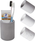 Drying Stone Toothbrush Holder, Diatomite Toothbrush Holders for Bathroom Counter, Quick Drying Electric Toothbrush and Toothpaste Holder Bathroom Organizer, Dark Grey