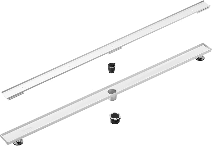 304 Stainless Steel Shower Drain, Removable Grate & Hair Catcher Bathroom Floor Drain with Waterproof Design for Tile Floor, CUPC Compliant (Tile Insert, 60 Inch)