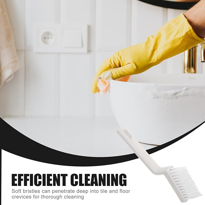 Angoily 2pcs Heavy Duty Floor Scrubber Brush and Grout Cleaning Brush with Stiff Bristles for Tile Floors, Shower, Bathroom, Kitchen, and Baseboard Detailing