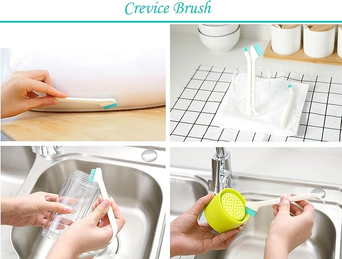 Household Cleaning Brushes,Precision Cleaning Brush Kit/Cleaning Tools, for Corner Stain Dirt Clean Brush,Deep Detail Crevice Cleaner Brush Set,ABS+Non-Woven Cleaning Brush 8Pcs(8)