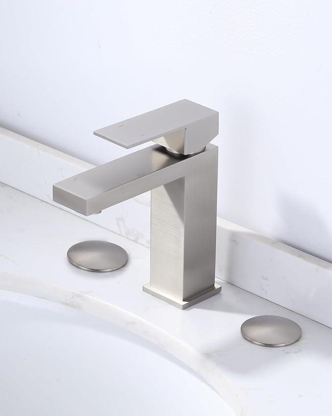 Kitchen Sink Hole Cover, 2 PCS Faucet Hole Cover for Kitchen Sink, Tap Hole Plate Stopper Cover Blanking Brass Metal Plug, Sink Countertop Hole Cap Cover, Brushed Stainless Steel
