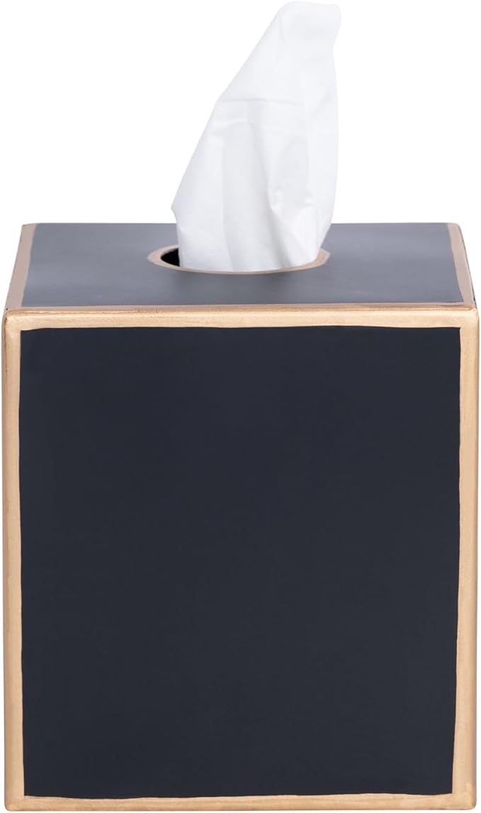 Jaye’s Studio Decorative Tissue Box Cover Square, Metal Modern Tissue Box Cover Farmhouse Decor for Bathroom Accessories Gold Desk Decor Home & Bedroom Black Tissue Box Holder Facial Tissue Dispenser