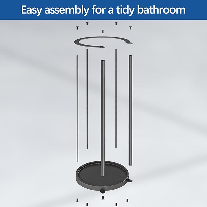 New Upgrade Free Standing Toilet Paper Storage Holder Stand, Heavy Duty 304 Stainless Steel Base, 3 Roll Capacity Toilet Paper Roll Holder for Bathroom Organization