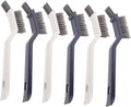 BESTYASH 6pcs Bathroom Cleaning Brush with Tough Abs Bristles for Shower Floor Tile Grout and Tight Spaces Scrub Brushes for Area Cleaning in Toilet Kitchen and Laundry