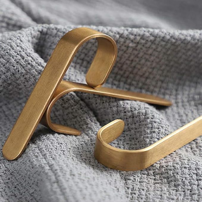 Bathroom Towel Hook, Shower Kitchen Wall Hanging Hooks, No Drill,Brass, Adhesive Hooks, 2-Pack