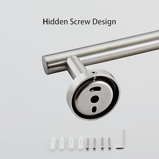 Bath Towel Bar, 18 Inch 304 Stainless Steel Thicken Towel Holder for Bathroom Wall, Towel Holder Brushed Nickel Finished Wall Mount(Total Length 20-Inch)