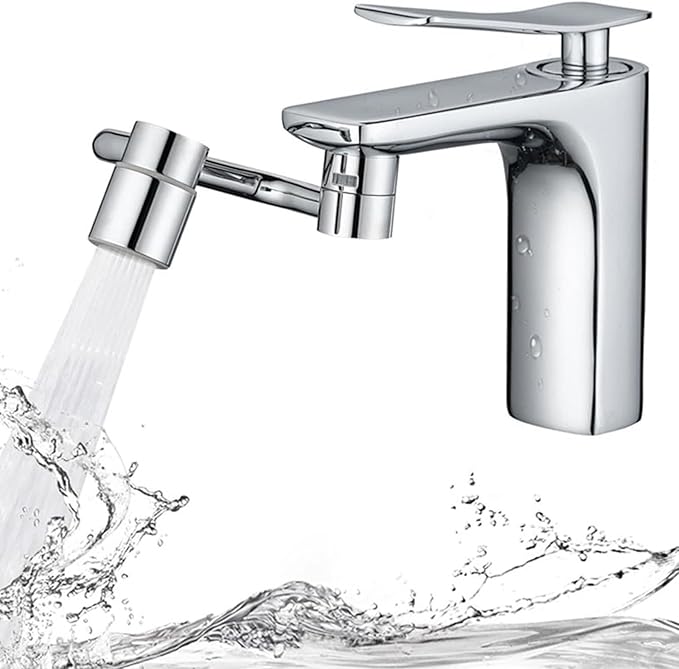 1440° Rotatable Faucet Aerator Extension, 2 Modes Universal Sink Faucet for Splash Reduction, 1080° Rotating Multifunctional U shaped faucet extender for Bathroom Sink Kitchen