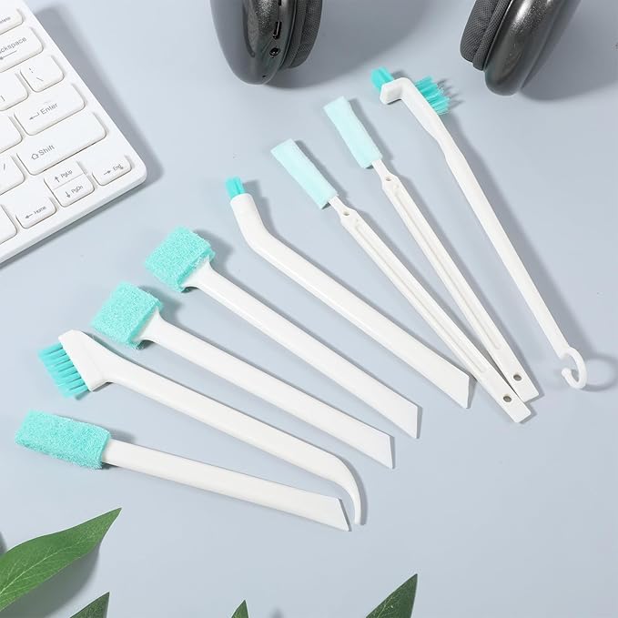 8 Pcs Small Cleaning Brush Tight Spaces, Crevice Cleaning Brushes Tool Stiff Grout Clean Brushes Handheld Grout Scrub Brush Set for Corner, Sink, Bathroom, Kitchen, Household Use