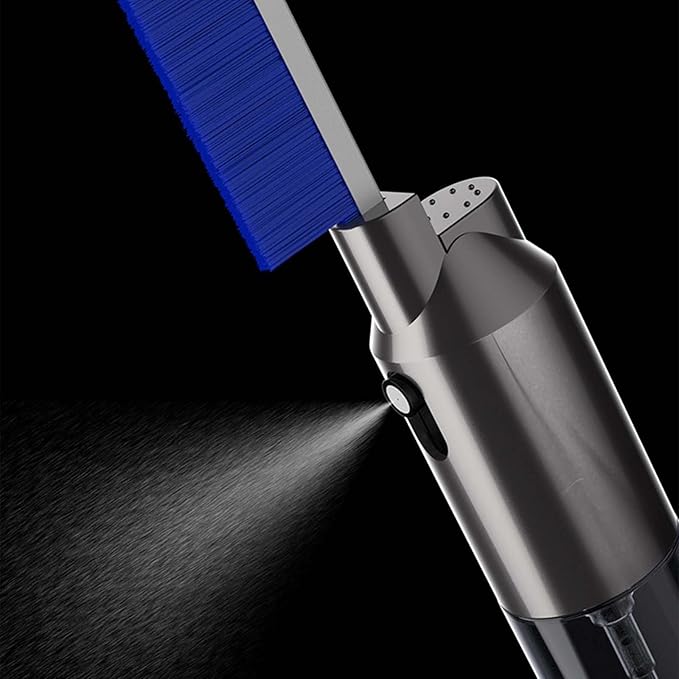 Hard Bristle Crevice Cleaning Brush with Spray Bottle Crevice Cleaning Brush with Replacement Brushes Grout Gap Scrub Brush Household Cleaning Tools for Kitchen Bathroom Sink Corner (Blue)