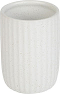 8 oz Toothbrush Holders for Bathroom, Ceramic Tooth Brushing Dispenser, Small Tooth Brush Organizer for Countertop, Toothpaste Storage Stand, Tumbler Storage Cup for Makeup Brushes -White