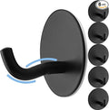 Matte Black Adhesive Towel Hooks 6 Pack Heavy Duty Wall Hooks for Hanging Robes, Loofah, Towels, Clothes Coat Hooks Stick on Bathroom or Kitchen Stainless Steel