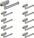 NearMoon Toilet Paper Holder Self Adhesive, Premium Thicken SUS304 Stainless Steel Rustproof Adhesive Toilet Roll Holder no Drilling for Bathroom, Kitchen, Washroom (10 Pack, Brushed Nickel)