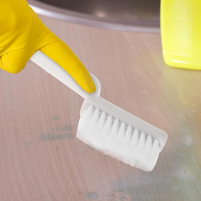Angoily 2pcs Heavy Duty Floor Scrubber Brush and Grout Cleaning Brush with Stiff Bristles for Tile Floors, Shower, Bathroom, Kitchen, and Baseboard Detailing
