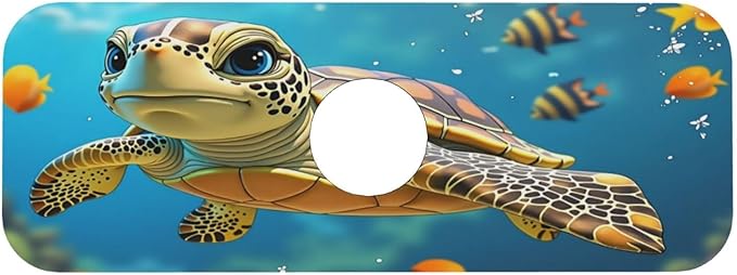 Turtle Ocean Life 15" X 5.5" Kitchen Sink Splash Guard, Faucet Guard Draining Mat, Faucet Suction Pad For Kitchen Bathroom