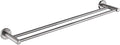 Premium Modern Double Towel Rack w/Round Base (24 Inches)- Brushed Finish, Made from Stainless Steel, Water and Rust Proof, Wall Mounted, Easy to Install