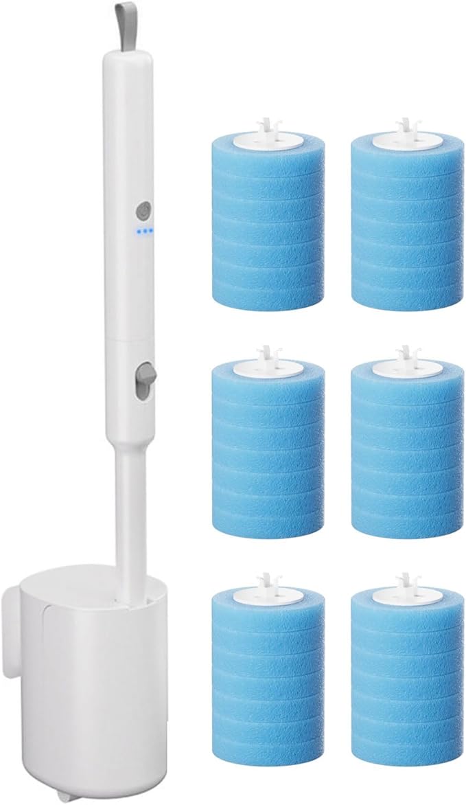PANGBOER Electric Rotating Toilet Brush Wall Mounted with Head 360 Degree Scrubber Tool for Stubborn Stain