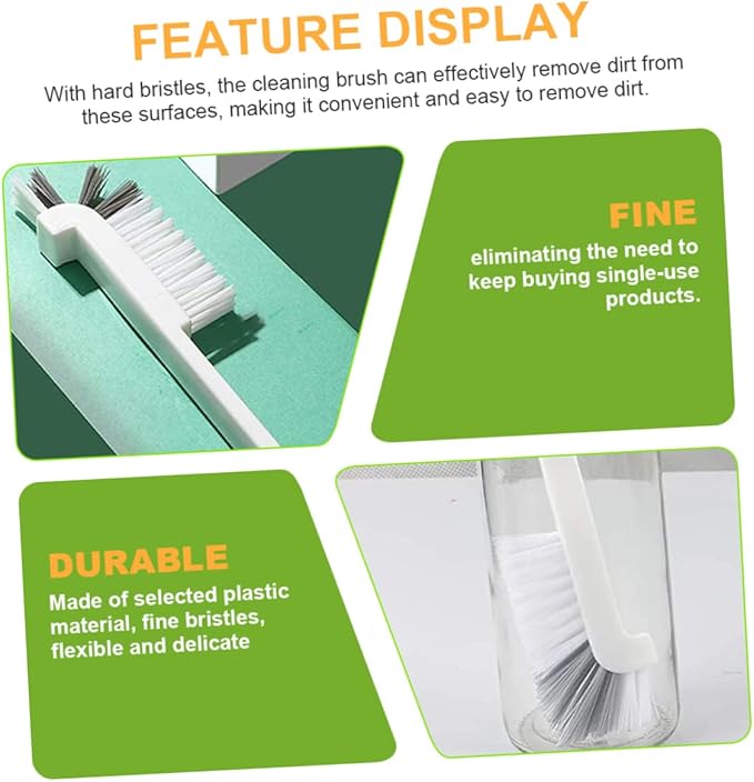 4pcs Right Angle Scrub Cleaning Brush with Hard Bristles for Kitchen Sink Bathtub Tile Grout and Crevice Cleaning Reusable Plastic Brushes